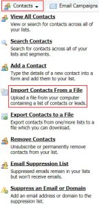 interspire email marketer export contact list