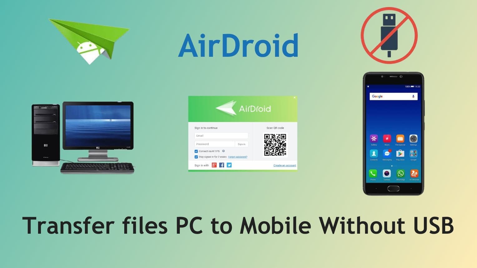 Transfer files from PC to Mobile without USB