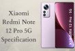 Xiaomi Redmi Note 12 Pro 5G Specs