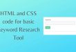 HTML and CSS code for basic Keyword Research Tool
