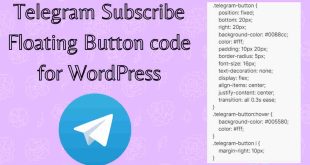 Telegram Subscribe Floating Button code for WordPress