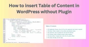How to insert Table of Content in WordPress without Plugin