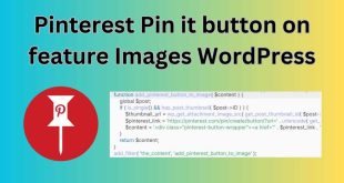 Pinterest Pin it button on feature Images WordPress