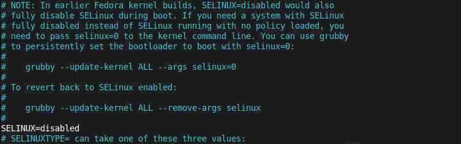 selinux disabled
