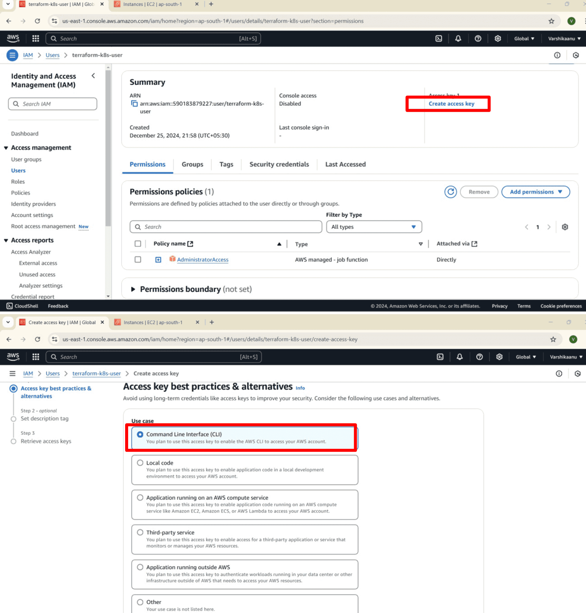 TechsBucket IAM user 6